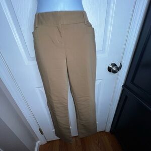Express Women’s 2 R Columnist Camel Tan Trouser Dress Pants Cotton Stretch XS 2R